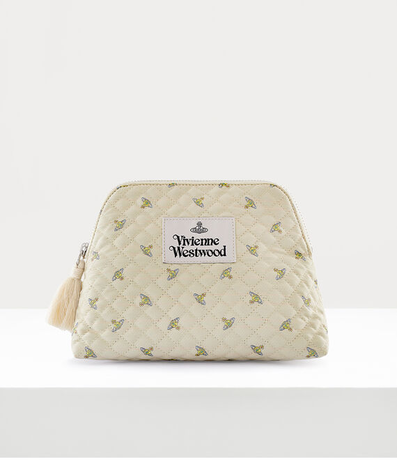 Vivienne Westwood Quilted Small Wash Bag in BEIGE MULTI